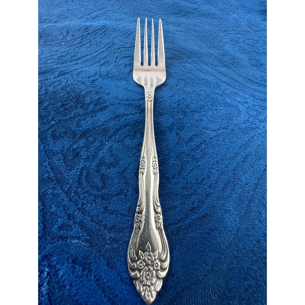 Rogers Dream Rose Stainless Korea Floral Pattern Salad Fork Silverware Glossy